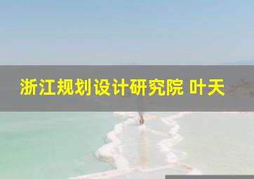 浙江规划设计研究院 叶天